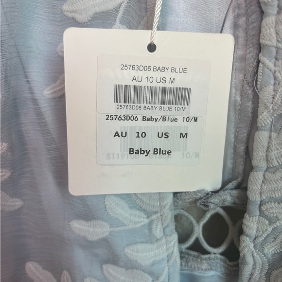 NWT Selfie Leslie Caspar Leafy Baby Blue Eyelet Embroidered Chiffon Dress M
. - Picture 11 of 12